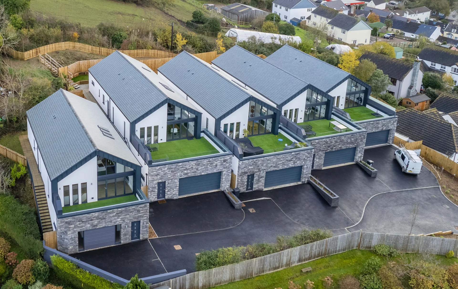 Aerial view of Spurway Gardens, Combe Martin